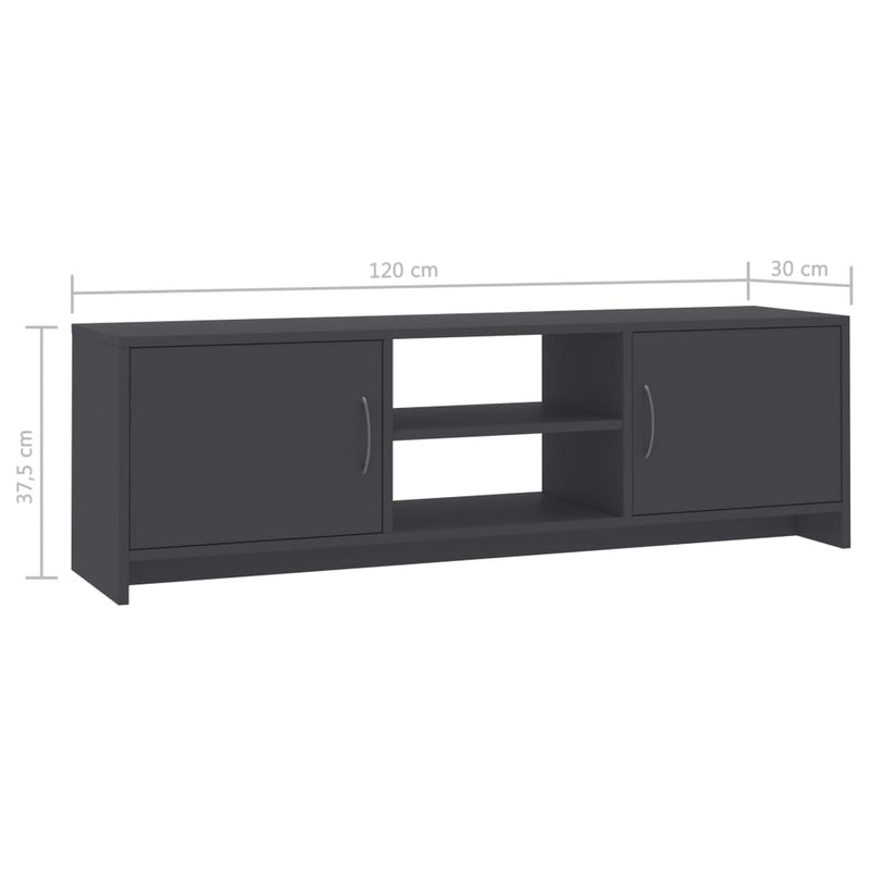 TV Cabinet Grey 120x30x37.5 cm Engineered Wood