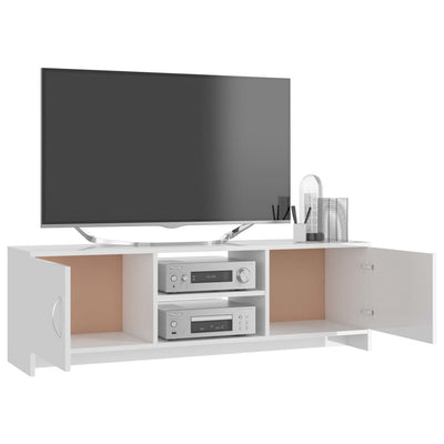 TV Cabinet High Gloss White 120x30x37.5 cm Engineered Wood