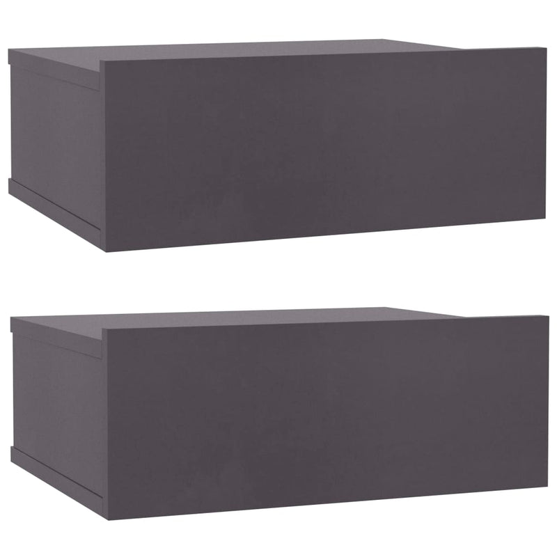 Floating Nightstands 2 pcs Grey 40x30x15 cm Engineered Wood