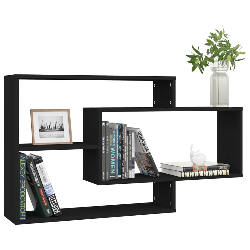 Wall Shelves Black 104x20x58.5 cm Engineered Wood