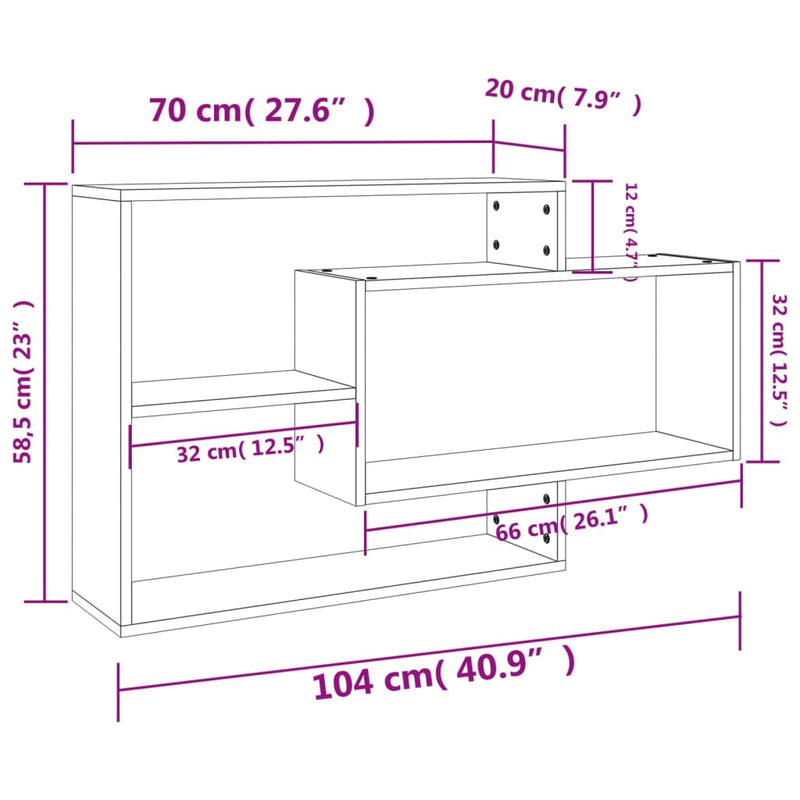 Wall Shelves Sonoma Oak 104x20x58.5 cm Engineered Wood