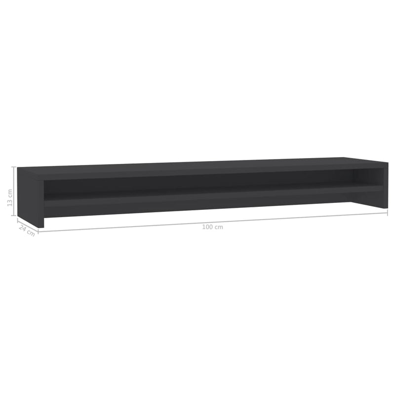 Monitor Stand Grey 100x24x13 cm Engineered Wood