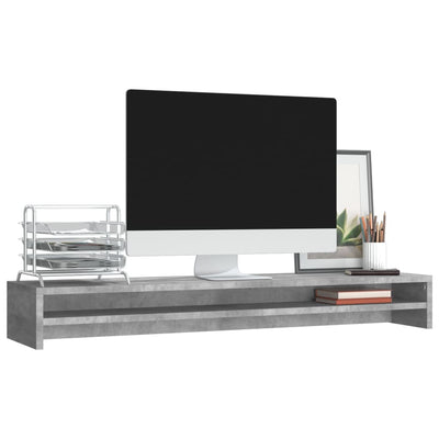 Monitor Stand Concrete Grey 100x24x13 cm Engineered Wood