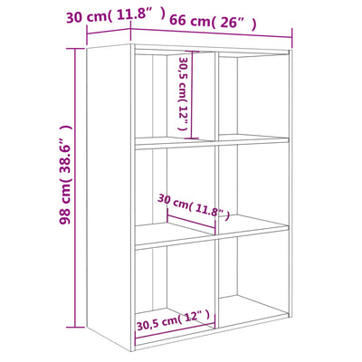 Book Cabinet/Sideboard White 66x30x98 cm Engineered Wood