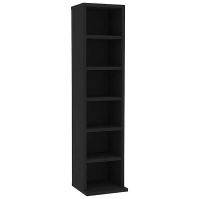 CD Cabinet Black 21x20x88 cm Engineered Wood