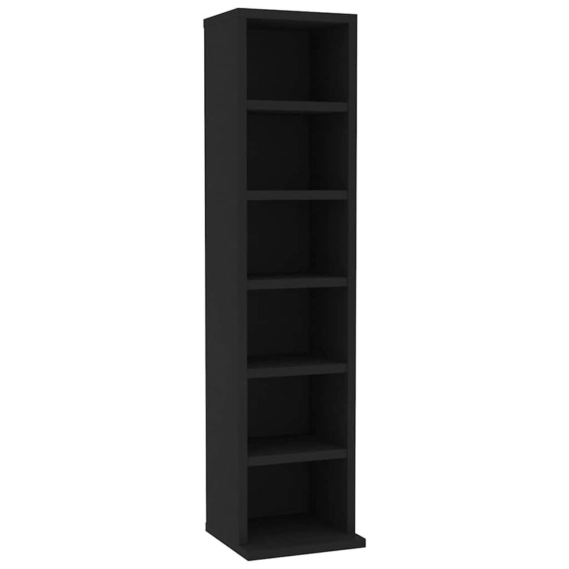 CD Cabinet Black 21x20x88 cm Engineered Wood