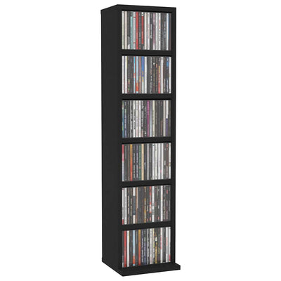 CD Cabinet Black 21x20x88 cm Engineered Wood