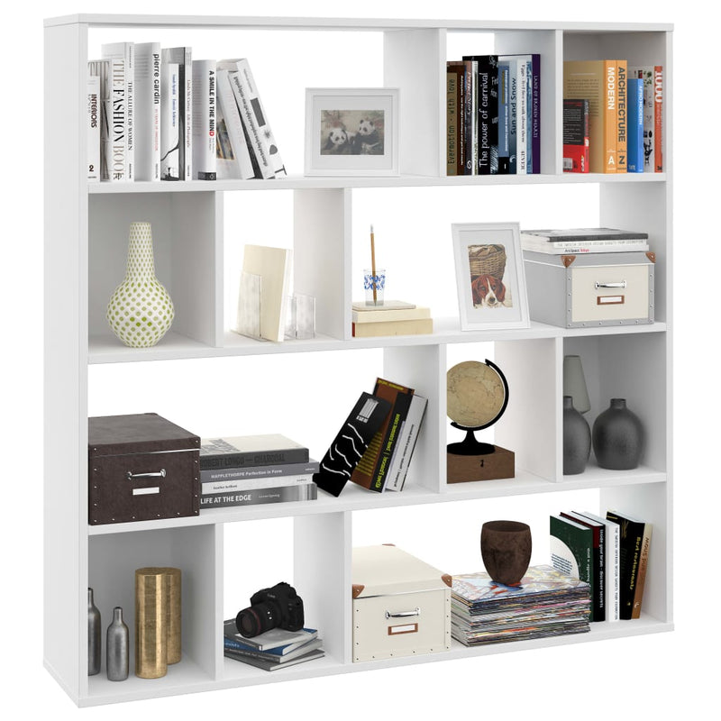 Room Divider/Book Cabinet White 110x24x110 cm Engineered Wood