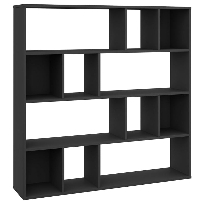 Room Divider/Book Cabinet Black 110x24x110 cm Engineered Wood