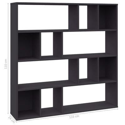 Room Divider/Book Cabinet Grey 110x24x110 cm Engineered Wood