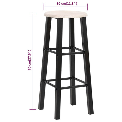 Bar Stools 2 pcs Black MDF