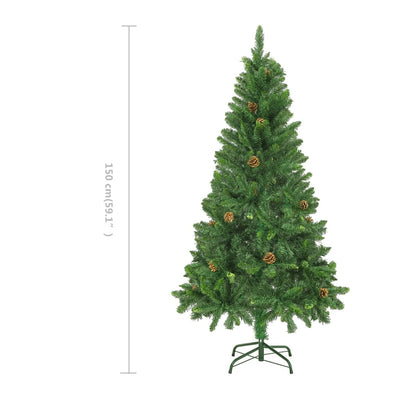 Artificial Christmas Tree with Pine Cones Green 150 cm