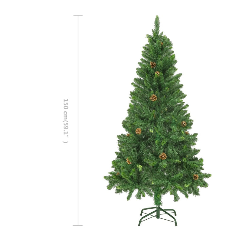 Artificial Christmas Tree with Pine Cones Green 150 cm