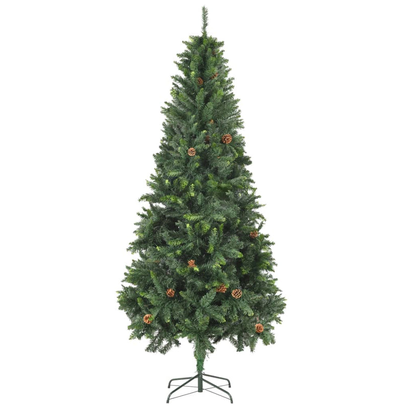 Artificial Christmas Tree with Pine Cones Green 210 cm