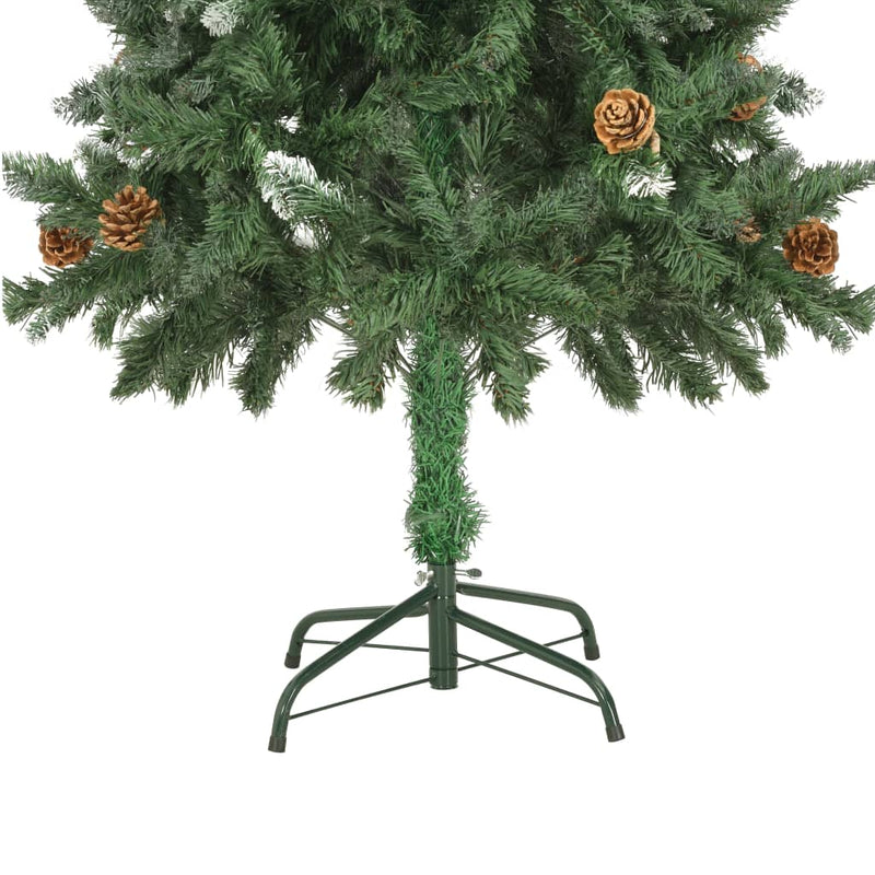 Artificial Christmas Tree with Pine Cones and White Glitter 150 cm