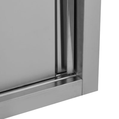 Kitchen Wall Cabinet with Sliding Doors 120x40x50 cm Stainless Steel
