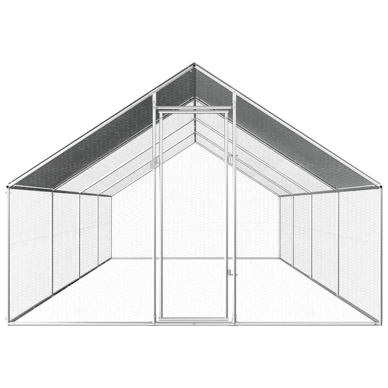 Outdoor Chicken Cage 2.75x8x1.92 m Galvanised Steel