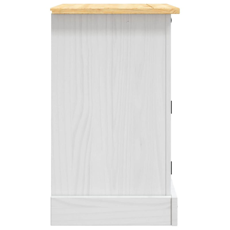 Bedside Cabinet Mexican Pine Corona Range White 53x39x67 cm