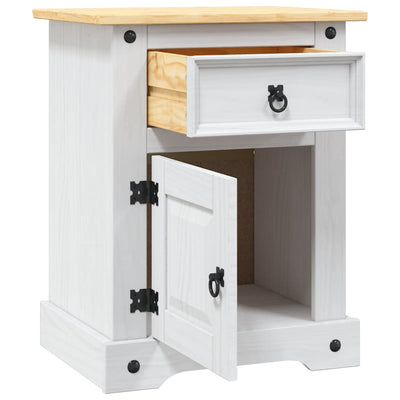 Bedside Cabinet Mexican Pine Corona Range White 53x39x67 cm