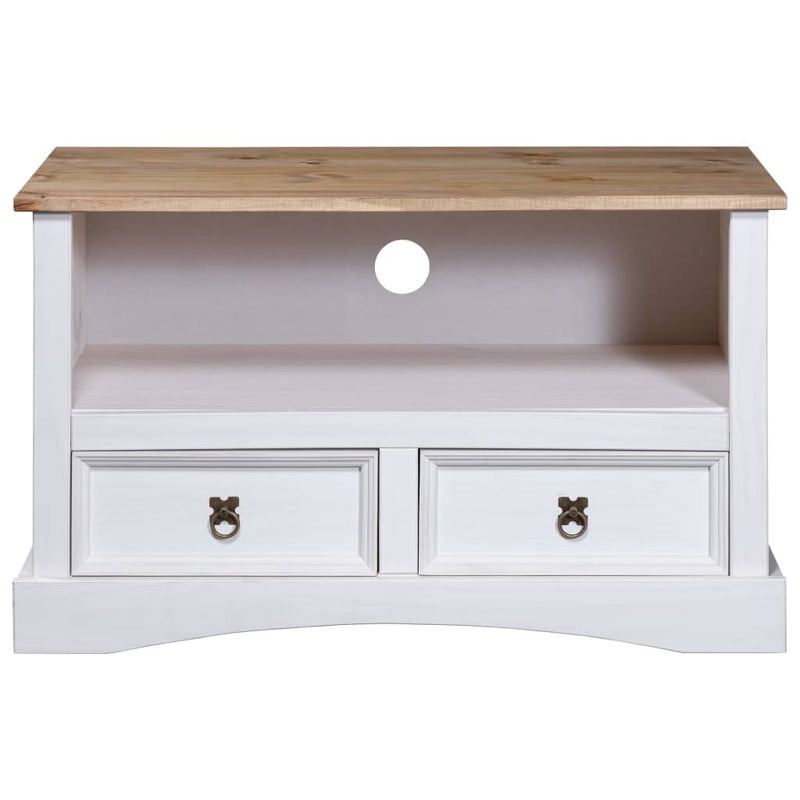 TV Cabinet Mexican Pine Corona Range White 91x43x56 cm