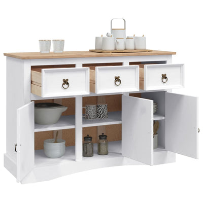 Sideboard Solid Mexican Pinewood Corona Range White 132x43x78 cm