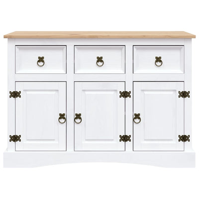 Sideboard Solid Mexican Pinewood Corona Range White 132x43x78 cm