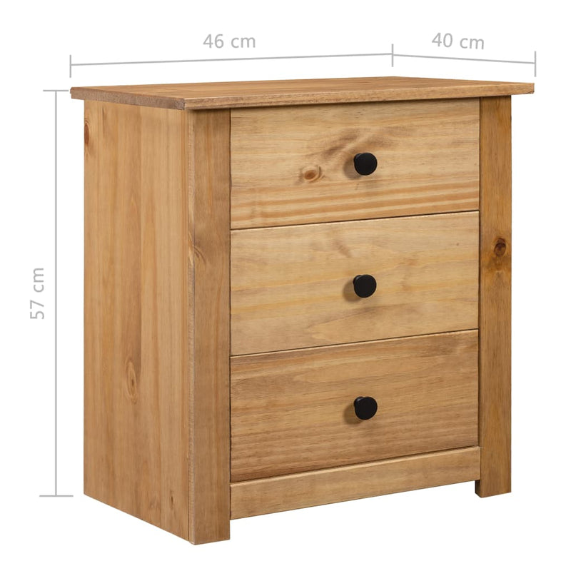 Bedside Cabinet 46x40x57 cm Pinewood Panama Range