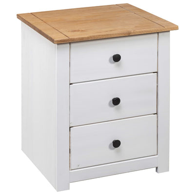 Bedside Cabinet White 46x40x57 cm Pinewood Panama Range