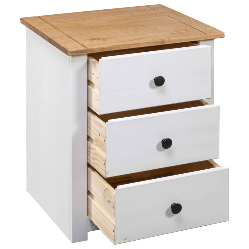 Bedside Cabinet White 46x40x57 cm Pinewood Panama Range