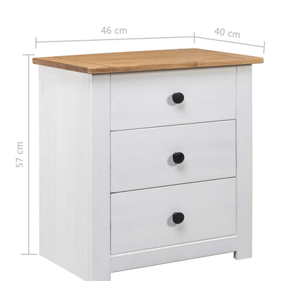 Bedside Cabinet White 46x40x57 cm Pinewood Panama Range