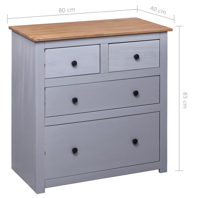 Sideboard Grey 80x40x83 cm Pinewood Panama Range