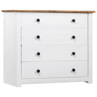 Side Cabinet White 80x40x73 cm Pine Panama Range