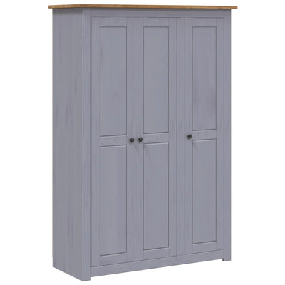 3-Door Wardrobe Grey 118x50x171.5 cm Pine Panama Range