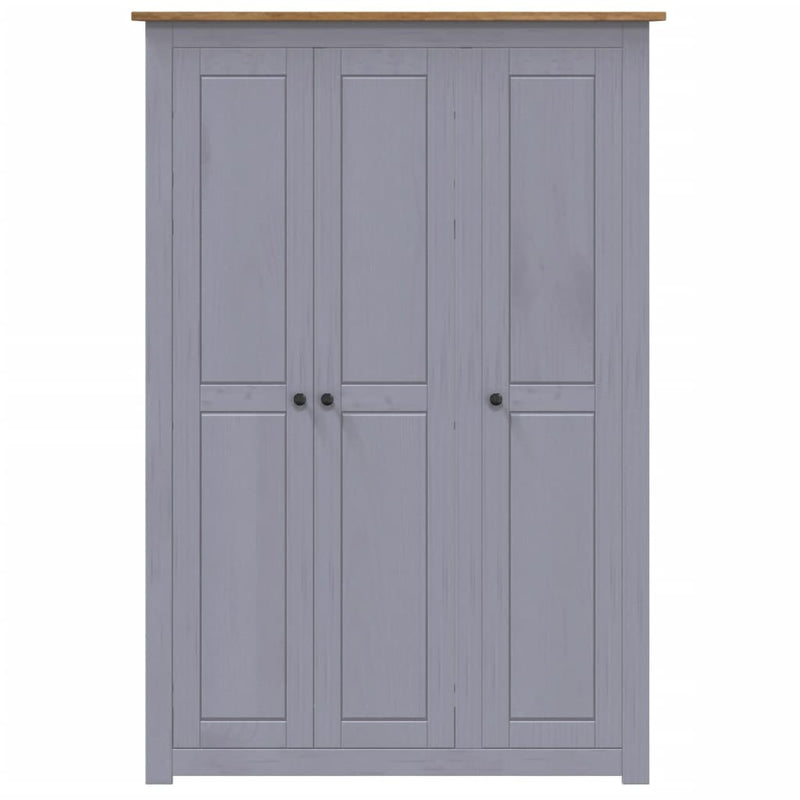 3-Door Wardrobe Grey 118x50x171.5 cm Pine Panama Range