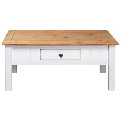 Coffee Table White 100x60x45 cm Solid Pine Wood Panama Range