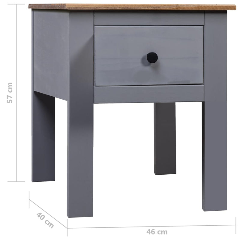 Bedside Cabinet Grey 46x40x57 cm Pine Panama Range