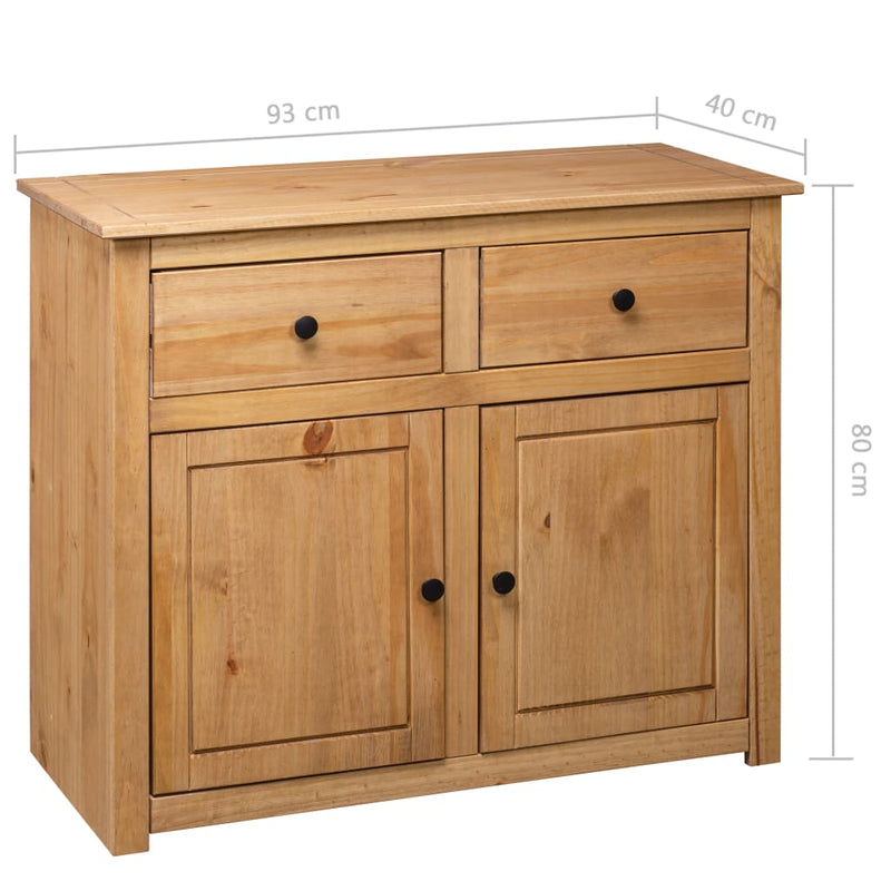 Sideboard 93x40x80 cm Solid Pinewood Panama Range