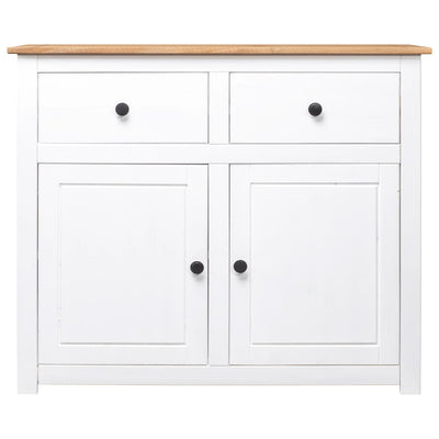 Sideboard White 93x40x80 cm Solid Pinewood Panama Range