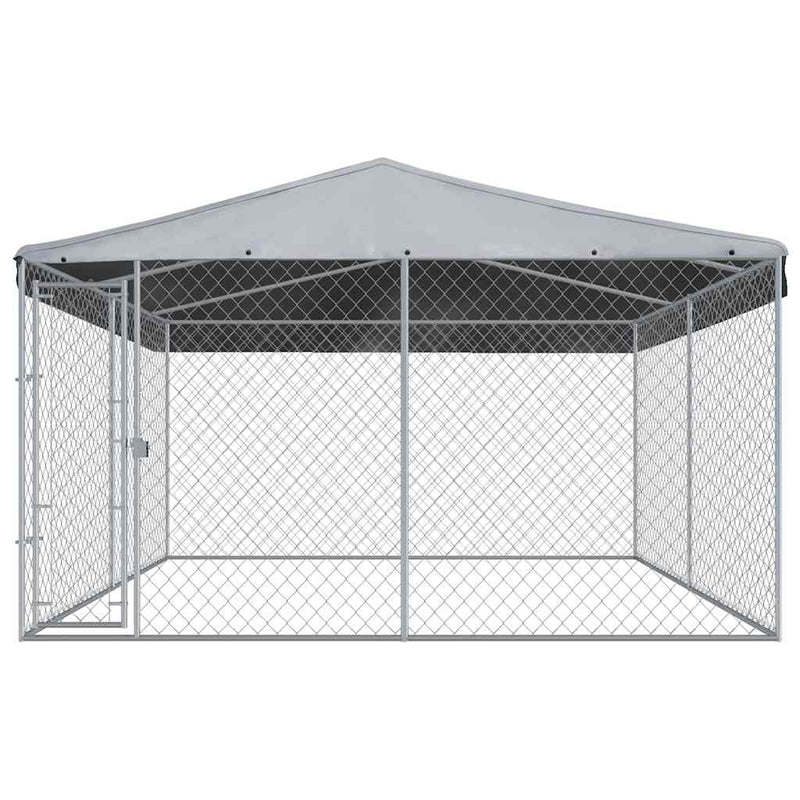 Outdoor Dog Kennel with Roof 382x382x225 cm