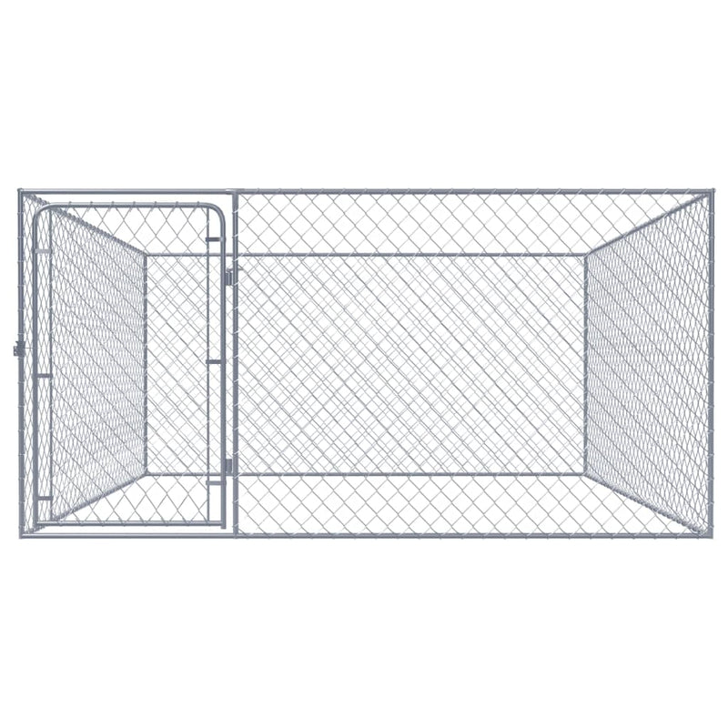 Outdoor Dog Kennel Galvanised Steel 2x2x1 m