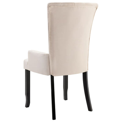 Dining Chairs with Armrests 6 pcs Beige Fabric