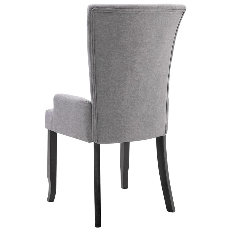 Dining Chairs with Armrests 4 pcs Light Grey Fabric