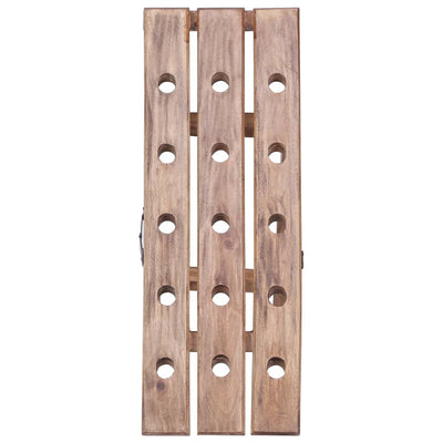 Wine Rack for 15 Bottles 26x50x70 cm Solid Mahogany Wood