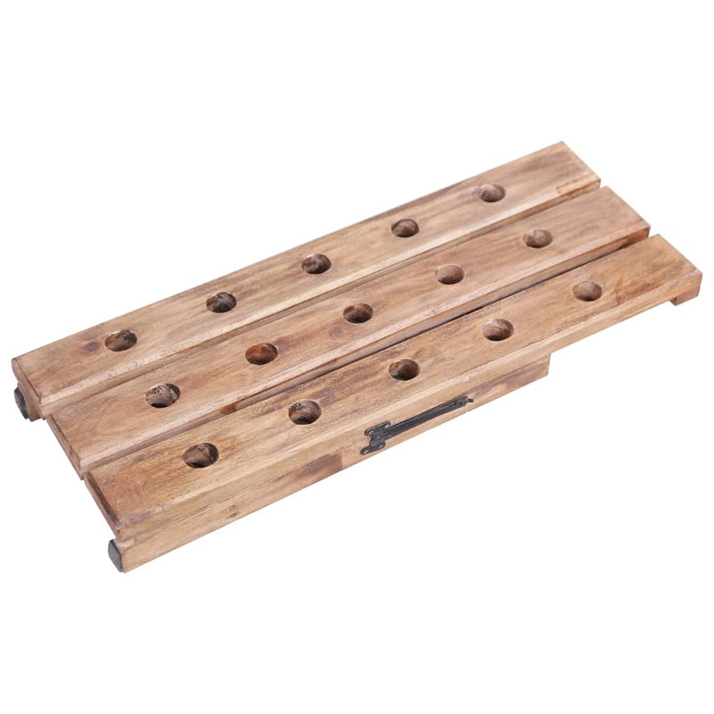 Wine Rack for 15 Bottles 26x50x70 cm Solid Mahogany Wood