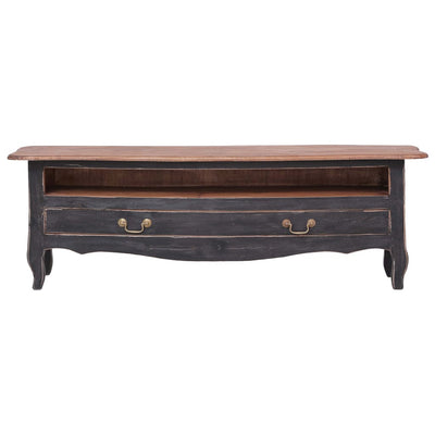 TV Cabinet 120x30x40 cm Black Solid Mahogany Wood