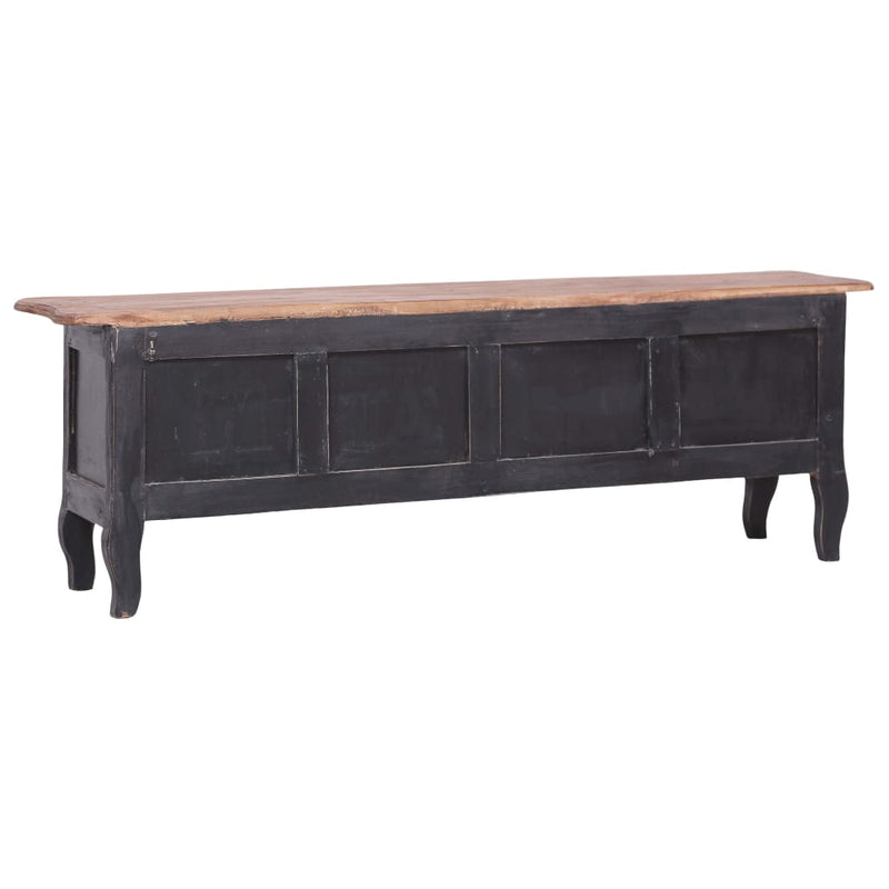 TV Cabinet 120x30x40 cm Black Solid Mahogany Wood