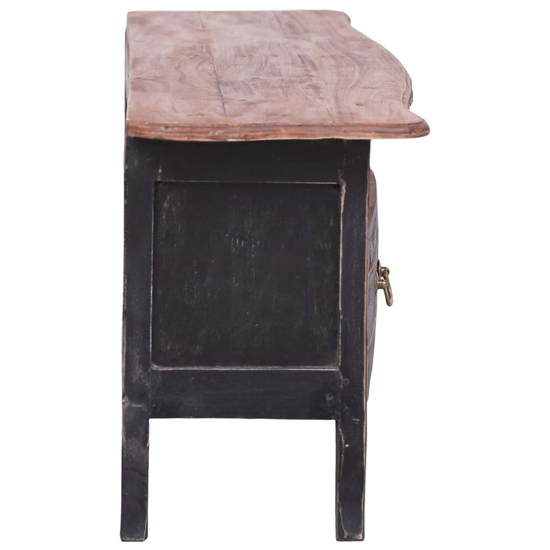 TV Cabinet 120x30x40 cm Black Solid Mahogany Wood