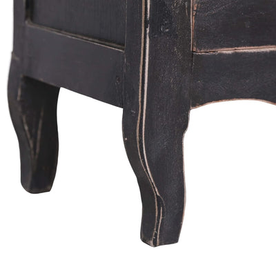 TV Cabinet 120x30x40 cm Black Solid Mahogany Wood