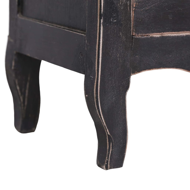 TV Cabinet 120x30x40 cm Black Solid Mahogany Wood