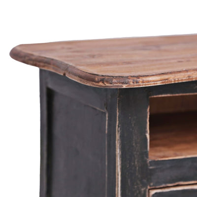 TV Cabinet 120x30x40 cm Black Solid Mahogany Wood